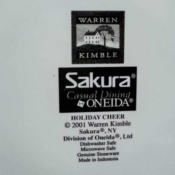 2001 Vintage Warren Kimble Christmas Plate, Holiday Cheer, Sleeping Santa, 8" - Picture 5 of 6